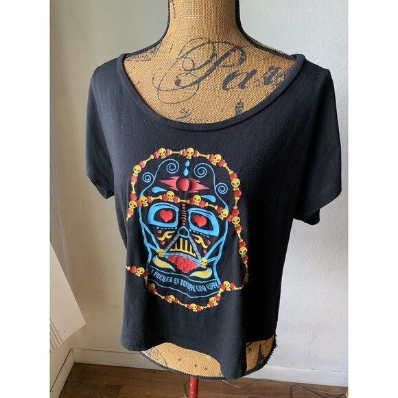Star Wars Women's XL Sugar Skull Darth Vader T-Shirt Tee Disney Day Of The Dead - Picture 11 of 14